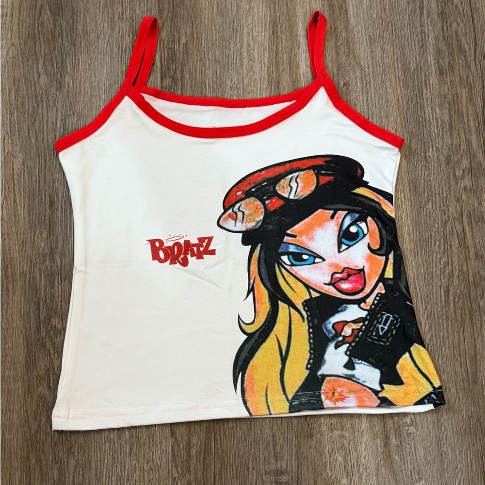 Y2K BRATZ Barbie Doll Crop Top Girl Graphic Trim Baby 2000s HARAJUKU EMO GYARU - Picture 2 of 3